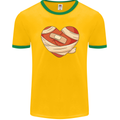 A Broken Heart Anti Valentines Day Single Mens Ringer T-Shirt FotL Gold/Green