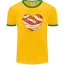 A Broken Heart Anti Valentines Day Single Mens Ringer T-Shirt FotL Gold/Green