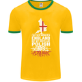 Roots In Poland Polish Polska Flag Orzel Mens Ringer T-Shirt FotL Gold/Green