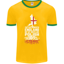 Roots In Poland Polish Polska Flag Orzel Mens Ringer T-Shirt FotL Gold/Green