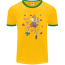 Female Rock Climber Climbing Wall Mens Ringer T-Shirt FotL Gold/Green