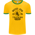 Mick's Gym Boxing Boxer Movie Mens Ringer T-Shirt FotL Gold/Green