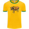 A Steampunk Bull Mens Ringer T-Shirt FotL Gold/Green