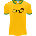Ninja Eyes Mens Ringer T-Shirt FotL Gold/Green