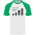 Photography Important Choices Photographer Mens S/S Baseball T-Shirt White/Green