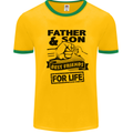 Father & Son Best Friends for Life Mens White Ringer T-Shirt Gold/Green