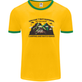 Camping & Bird Watching Funny Mens Ringer T-Shirt Gold/Green