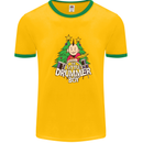 Christmas the Little Drummer Boy Funny Mens White Ringer T-Shirt Gold/Green