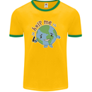Environment Help Me Climate Change Mens Ringer T-Shirt FotL Gold/Green