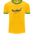 A Hawker Hurricane Flying Solo Mens Ringer T-Shirt FotL Gold/Green