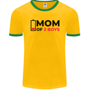 Mom of Two Boys Funny Mother's Day Mens Ringer T-Shirt FotL Gold/Green
