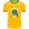 St Patricks Day Let the Shenanigans Begin Mens Ringer T-Shirt FotL Gold/Green