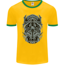 Viking God Odin Valhalla Norse Warrior Mens Ringer T-Shirt FotL Gold/Green