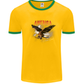 Eagle America Dreamer Soul Mens White Ringer T-Shirt Gold/Green