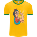 Strong Successful Woman Mens Ringer T-Shirt FotL Gold/Green