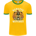 Namaste Witches Funny Halloween Mens Ringer T-Shirt FotL Gold/Green