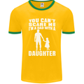 Dad With a Daughter Funny Fathers Day Mens Ringer T-Shirt FotL Gold/Green