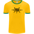 FSM Church Flying Spagetti Monster Atheist Mens Ringer T-Shirt FotL Gold/Green