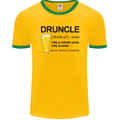 Druncle Uncle Funny Beer Alcohol Day Mens Ringer T-Shirt FotL Gold/Green