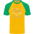 40th Birthday Queen Forty Years Old 40 Mens S/S Baseball T-Shirt Gold/Green