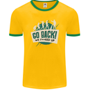 Go Back We Fooked Up Evolution Environment Mens Ringer T-Shirt FotL Gold/Green