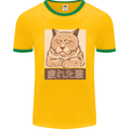 A Tired Cat Mens Ringer T-Shirt FotL Gold/Green