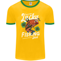 This Is My Lucky Fishing Funny Fisherman Mens Ringer T-Shirt FotL Gold/Green