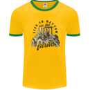 Tractor Life Is Better Farm Funny Farming Mens White Ringer T-Shirt Gold/Green