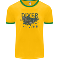 Scuba Diving Diver Mens Ringer T-Shirt FotL Gold/Green