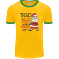 There's a Ho In This House Funny Christmas Mens Ringer T-Shirt FotL Gold/Green