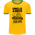 Uncle & Niece Friends for Life Funny Day Mens Ringer T-Shirt FotL Gold/Green