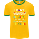 Brilliant & Busy Thinking Autism Autistic Mens Ringer T-Shirt FotL Gold/Green