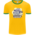 Whoos the Best Dad Funny Fathers Day Owl Mens Ringer T-Shirt FotL Gold/Green