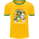 Lepricorn Funny St Patricks Day Leprechaun Mens White Ringer T-Shirt Gold/Green