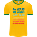 46th Birthday 46 Year Old Mens Ringer T-Shirt FotL Gold/Green