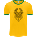 Two Roman Skulls Mens Ringer T-Shirt FotL Gold/Green