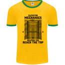 Elevator Mechanic Lift Engineer Mens Ringer T-Shirt Gold/Green