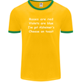 Alzheimers Cheese on Toast Funny Slogan Mens Ringer T-Shirt FotL Gold/Green