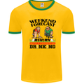 Weekend Forecast Rugby Funny Beer Alcohol Mens White Ringer T-Shirt Gold/Green