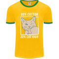 Part Cotton Part Cat Hair Funny Mens Ringer T-Shirt FotL Gold/Green