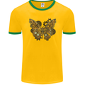 Steampunk Butterfly Butterflies Mens Ringer T-Shirt FotL Gold/Green