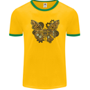 Steampunk Butterfly Butterflies Mens Ringer T-Shirt FotL Gold/Green