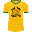 Dad & Son Best Friends For Life Mens White Ringer T-Shirt Gold/Green