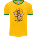 Lift Like a Girl Female Bodybuilding Mens Ringer T-Shirt Gold/Green