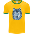 A Polygon Wolf Mens Ringer T-Shirt FotL Gold/Green