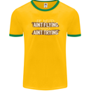 If Mud Aint Flying Motocross Biker 4X4 Mens Ringer T-Shirt FotL Gold/Green