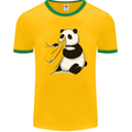 A Funny Panda Bear Mens Ringer T-Shirt FotL Gold/Green