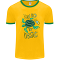 Climate Change Say No To Plastic Mens Ringer T-Shirt Gold/Green