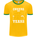 21st Birthday 21 Year Old Funny Alcohol Mens Ringer T-Shirt FotL Gold/Green