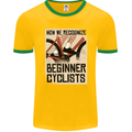 Novice Cyclists Funny Bicycle Cycling Mens Ringer T-Shirt FotL Gold/Green